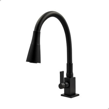 Imagem de Torneira de Mesa Flexível com Chuveirinho 1-4 de Volta para Bancada em Plástico ABS com...