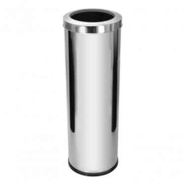 Imagem de Lixeira em Aço Inox com Aro 30L Abertura Superior com Borda Enrolada Inox para Ambientes Internos Higipack