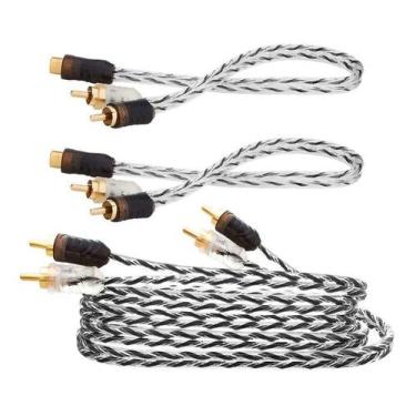 Imagem de Cabo Rca Automotivo Taramps 5 Metros + Par Cabo Y 1 Fêmea 2m