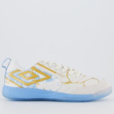Imagem de Chuteira Umbro Pro 5 Bump Kintsugi Futsal Feminina Branca, 38