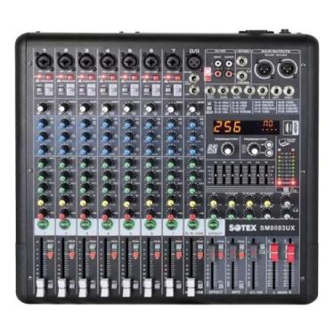 Imagem de Mesa De Som Sotex Sm0803ux 8 Canais Bivolt 256 Multiefeitos Digitais