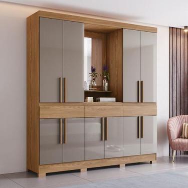 Imagem de Guarda Roupa Casal 10 Portas 3 Gavetas com Espelho B374 Briz