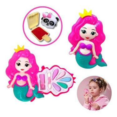 Imagem de Maquiagem Infantil Paleta Sombra c/ Batom Sereia Rosa  - livre
