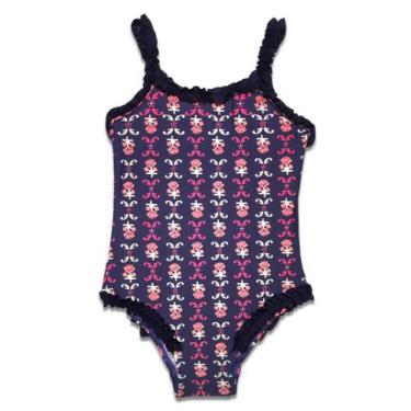 Imagem de Maiô Areia Branca Infantil Frufru Estampado, 2 ANOS