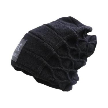 Imagem de Gorro Unissex Quente De Inverno Com Forro De Pele, Touca Grossa De Esq