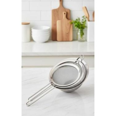 Imagem de Kit 3 Peneiras Inox C/ Cabos 8cm, 10cm, 12cm Cozinha - Congratulations