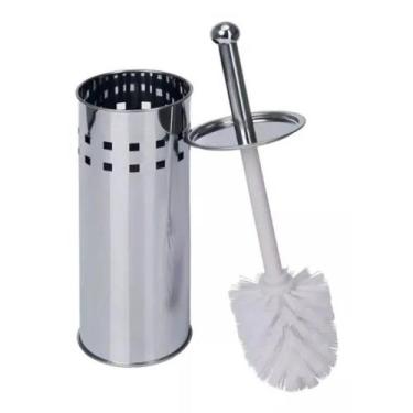 Imagem de Escova Sanitária Inox com Suporte Porta Escova Aço Inox Antiferrugem p