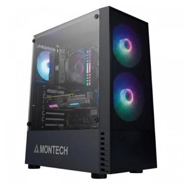 Imagem de Gabinete Gamer Montech X2 MESH, Mid Tower, Vidro Temperado, Black, ATX