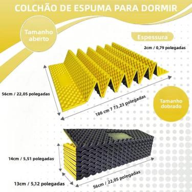 Imagem de Colchonete De Camping Ultralight De 2cm De Espessura, Dobrável, Em Pap