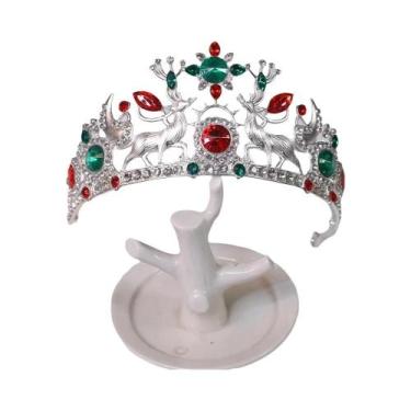 Imagem de Coroa De Natal Unissex Com Strass, Acessório De Cabelo Elegante Em Met