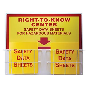 Imagem de Centro Direito de Saber, placa grossa de 0,2 cm com (2) cesta de arame revestida, (2) folhas de dados de segurança de 3,8 cm, fichário de 3 anéis incluído, vermelho/amarelo em branco