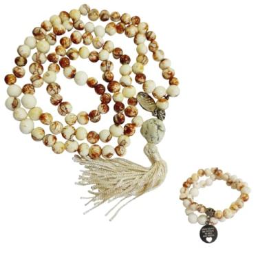 Imagem de Japamala 108 contas semente de açaí natural + Pulseira (Natural)