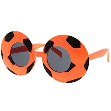 Imagem de grinderPUNCH Óculos de sol para fantasia de Halloween, festa assustadora para homens e mulheres adultos, Futebol - laranja, Large
