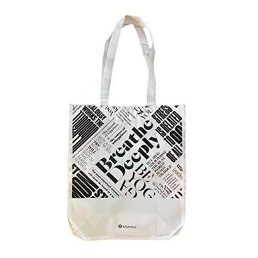 Imagem de lululemon Medium LOVE Breathe Deeply Sacola Vermelha Prata Preto Branco (Branco/Preto), Branco/preto, Medium