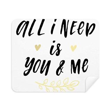 Imagem de Pano de limpeza de tela All I Need is You and Me 2 peças de tecido de camurça