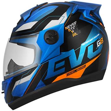 Imagem de Capacete Moto Pro Tork Liberty Evolution G8 Evo Fechado Azul c/ laranja 62