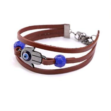 Imagem de Pulseira de couro com contas azuis e olhos do Diabo, pulseira de couro xowshine The Last of US 2 Part II