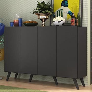 Imagem de Aparador Buffet 4 Portas Retrô Alemanha Multimóveis Br3556 Preto