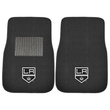 Imagem de FANMATS 17166 NHL Los Angeles Kings Conjunto de tapetes bordados para carro 2 peças, 43 x 64 cm