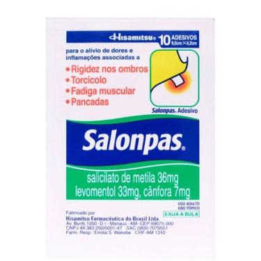 Imagem de Adesivo Salonpas Tamanho Pequeno com 10 Unidades HISAMITSU