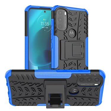 Imagem de YUNCHAO Caixa de telefone Para Motorola Moto G71 5G Textura TPU + Caixa de telefone PC com suporte capa para celular