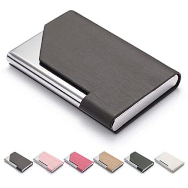 Imagem de FACATH Porta-cartões de visita para mulheres e homens, Preto/branco, Carteira com porta-cartões