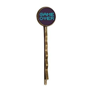 Imagem de Blue Game Over Pixel Art Deco Presente Moda Retrô Metal Cabelos Bobby Pin Headwear