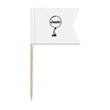 Imagem de Bandeiras de palito de dente para veículo de transporte de balada, marcação de rotulagem para bolo de festa, prato de queijo