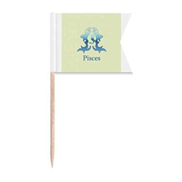 Imagem de Complex Confidence Peixes Bandeiras de palito de dente Marcação para Bolo de Festa Prato de Queijo