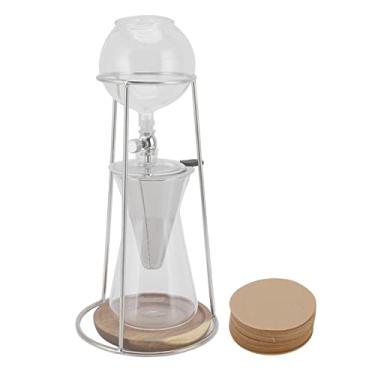 Imagem de Conjunto de cafeteira de vidro borosilicato reutilizável para café em torre de gotejamento para cozinha em casa 600 ml conjunto de cafeteira