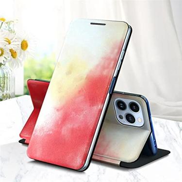 Imagem de Capa de couro flip pintada em aquarela para iPhone 13 12 11 Pro Max XS XR 7 8 Plus SE2 Carteira com suporte magnético Capa protetora para agenda telefônica, rosa, para iPhone 13