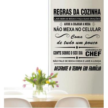 Imagem de Adesivo Decorativo De Parede Frase Regras Da Cozinha - Gaudesivos