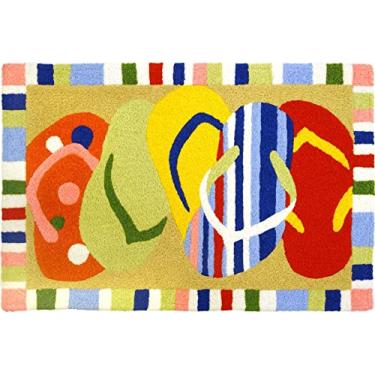 Imagem de Sandálias multicoloridas Flipflops Jellybean Accent Rug, Multi, 22" x 34", 1