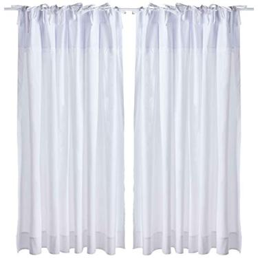 Imagem de Cortina Pa Quarto de Bebê Prega Laço, Bordado Inglês, Biramar Baby, Branco