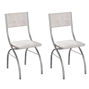 Imagem de Conjunto com 2 Cadeiras Dubbo Palha e Cromado