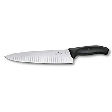 Imagem de Faca do Chef Victorinox Swiss Classic com sulcos, cabo Preto, 25 cm