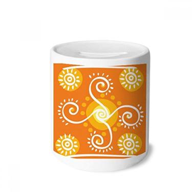 Imagem de DIYthinker Caixa de moedas de cerâmica Totems do México Civilização Antiga Porta-moedas Presente de cofrinho