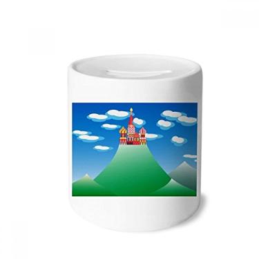 Imagem de DIYthinker Castelo de nuvem de montanha francesa chinesa porta-moedas de cerâmica presente de cofrinho