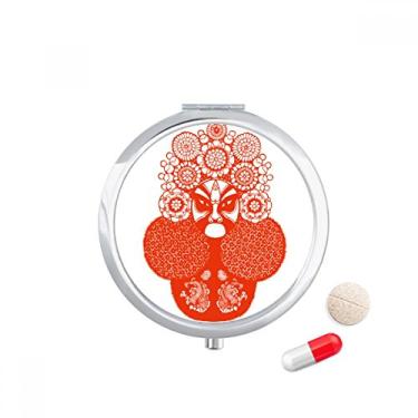 Imagem de Caixa de comprimidos com estampa de ópera de Pequim, corte de papel, caixa de armazenamento de medicamentos, dispensador de recipiente