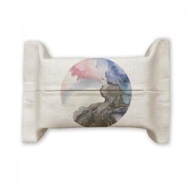 Imagem de Capa de papel para lenços faciais, sombreamento abstrato, tinta aquarela, bolsa de linho de algodão