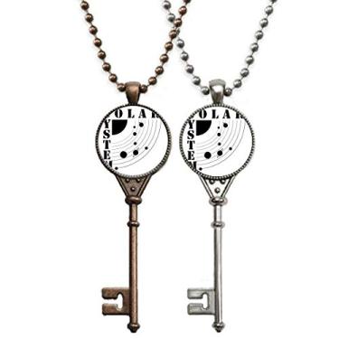 Imagem de OFFbb-USA Locais Planetary Trajectories Sistema Solar Chaveiro Colar Pingente Joias Decoração de Casal