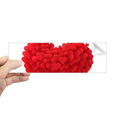 Imagem de DIYthinker Adesivo retangular em forma de corações vermelhos Dia dos Namorados para janela de notebook