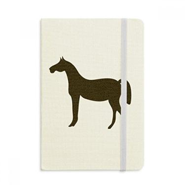 Imagem de Caderno de retrato de animal de cavalo preto oficial de tecido capa dura diário clássico