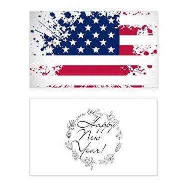 Imagem de Estrelas e listras bandeira do país país ano novo festival cartão felicitações Bless mensagem presente
