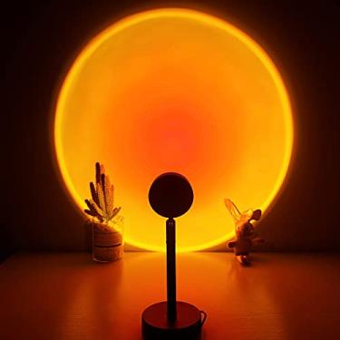 Imagem de Lâmpada de Luz Noturna com Projetor de Pôr do Sol, Rotação de 180 Graus, LED para Fotografia/Selfie/Casa/Sala de Estar/Decoração de Quarto, Carregamento USB