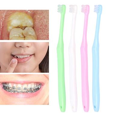 Imagem de Artigos de higiene pessoal, escova de dentes leve infantil escova de dentes ortodôntica escova de dentes para casa para viagens ao ar livre
