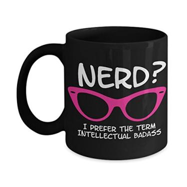 Imagem de Caneca de café Badass intelectual - Nerd? Caneca preta I Preferfer the Term intelectual Badass