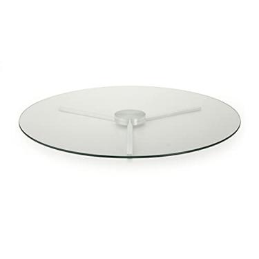 Imagem de Centro De Mesa Giratório Ø70cm Vidro Incolor e Alumínio F Collection - Forma