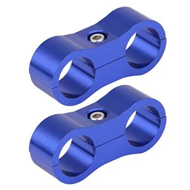 Imagem de 2 peças AN6 separador de mangueira trançado, 2 peças AN6 braçadeira adaptador suporte universal substituível para carro automotivo (azul)