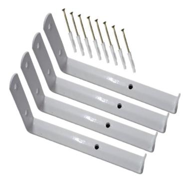 Imagem de Kit 4 Suporte Mão Francesa Invertida Reforçada 25 cm